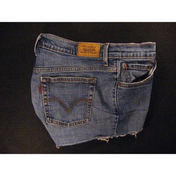 LEVIS 505 CUTOFF JEANS SHORTS Womans 8 Blue Denim Red Tab Daisy Dukes Athletic - Picture 3 of 9